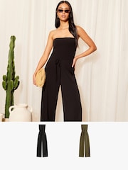 Friends Like These Jersey Cravată Waist Bandeau Combinezon 2 Set - Imaginea 1 din 7