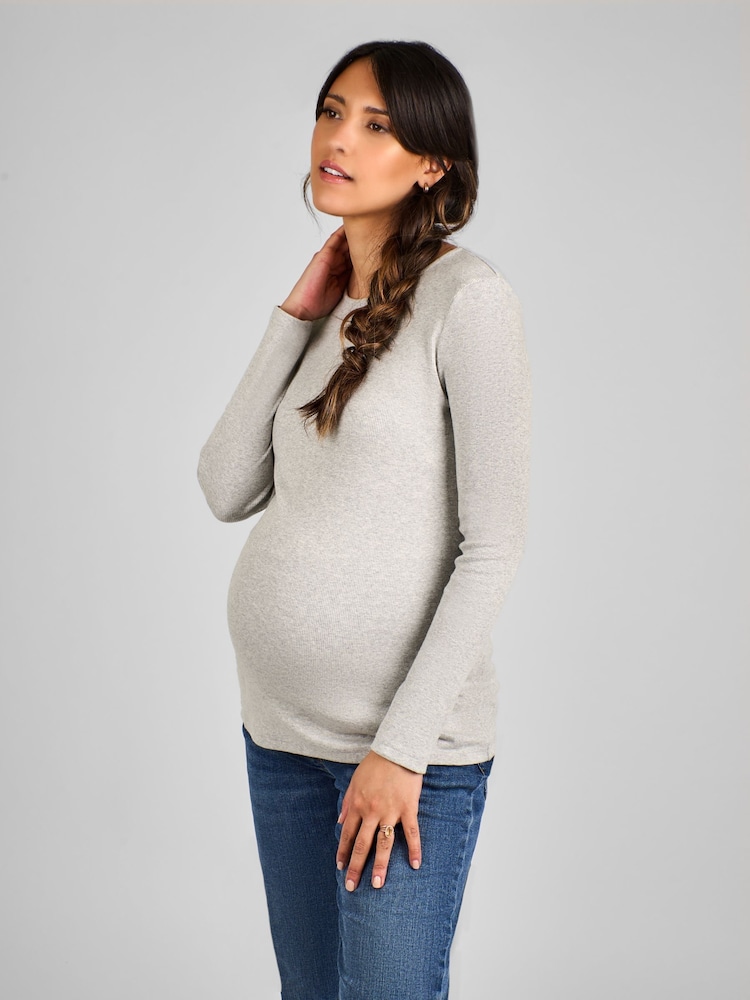 Jojo Maman Bébé 2-Pack Tops Maternity em jersey canelado - Imagem 2 de 11