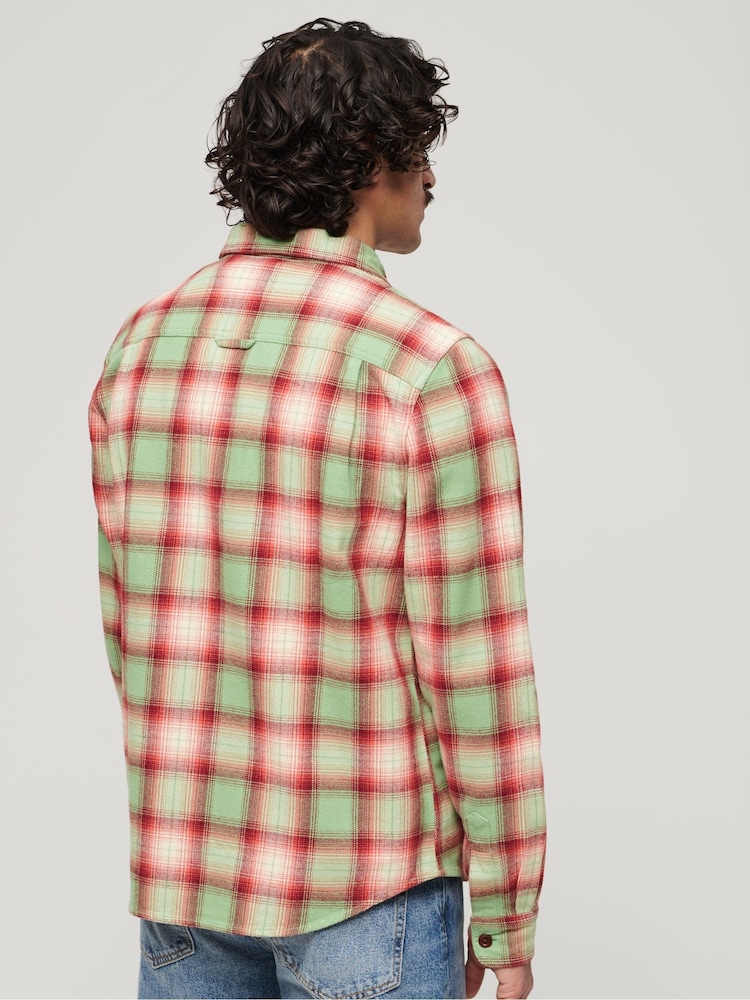 Verde - Cămașă tip jachetă cu Superdry Vintage Verificare - Image 3 of 6