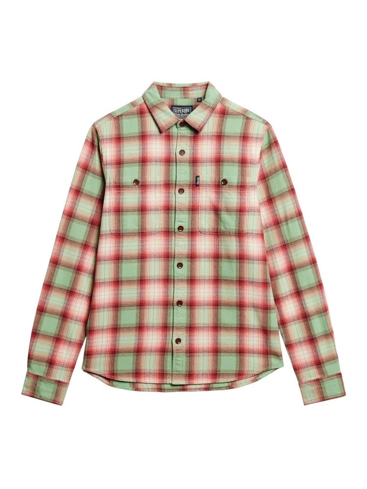 Verde - Cămașă tip jachetă cu Superdry Vintage Verificare - Image 4 of 6