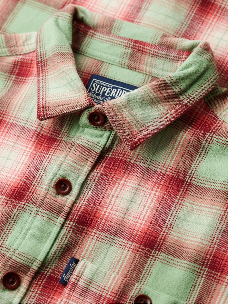Verde - Cămașă tip jachetă cu Superdry Vintage Verificare - Image 5 of 6
