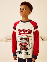 Red/Navy Single Long Sleeve 100% Cotton Pyjamas (3-16yrs) (3-16yrs) - Image 2 of 4