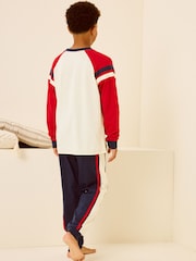 Red/Navy Single Long Sleeve 100% Cotton Pyjamas (3-16yrs) (3-16yrs) - Image 3 of 4