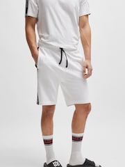 HUGO Tape Logo Terry Cotton Jersey Shorts - Image 1 of 5