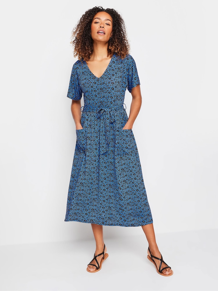 M&Co Blue Tie Waist Dress - Image 1 of 1