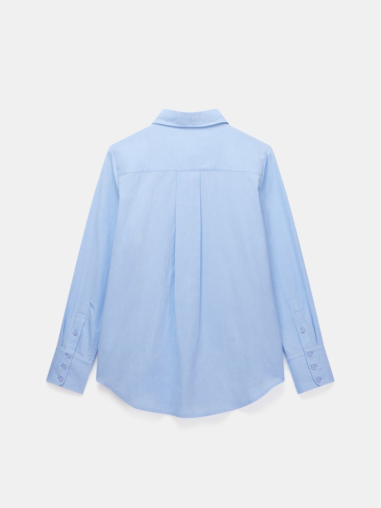 Mint Velvet Blue Oversized 100% Cotton Chambray Shirt - Image 5 of 5 Mint Velvet Blue Oversized 100% Cotton Chambray Shirt - Image 5 of 5