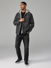 Gris - Hooded Corduroy Borg Lined Shacket - Imagen 2 de 9