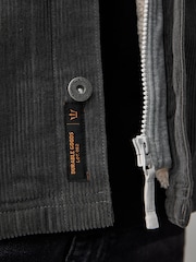 Gris - Hooded Corduroy Borg Lined Shacket - Imagen 6 de 9