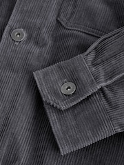 Gris - Hooded Corduroy Borg Lined Shacket - Imagen 8 de 9