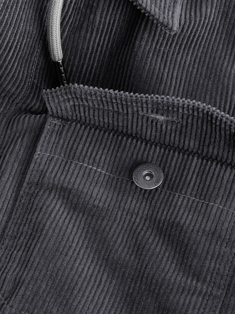 Gris - Hooded Corduroy Borg Lined Shacket - Imagen 9 de 9 Gris - Hooded Corduroy Borg Lined Shacket - Imagen 9 de 9