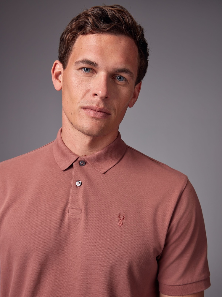 Pink Blush Regular Fit Short Sleeve Pique Polo Shirt - Image 1 of 8