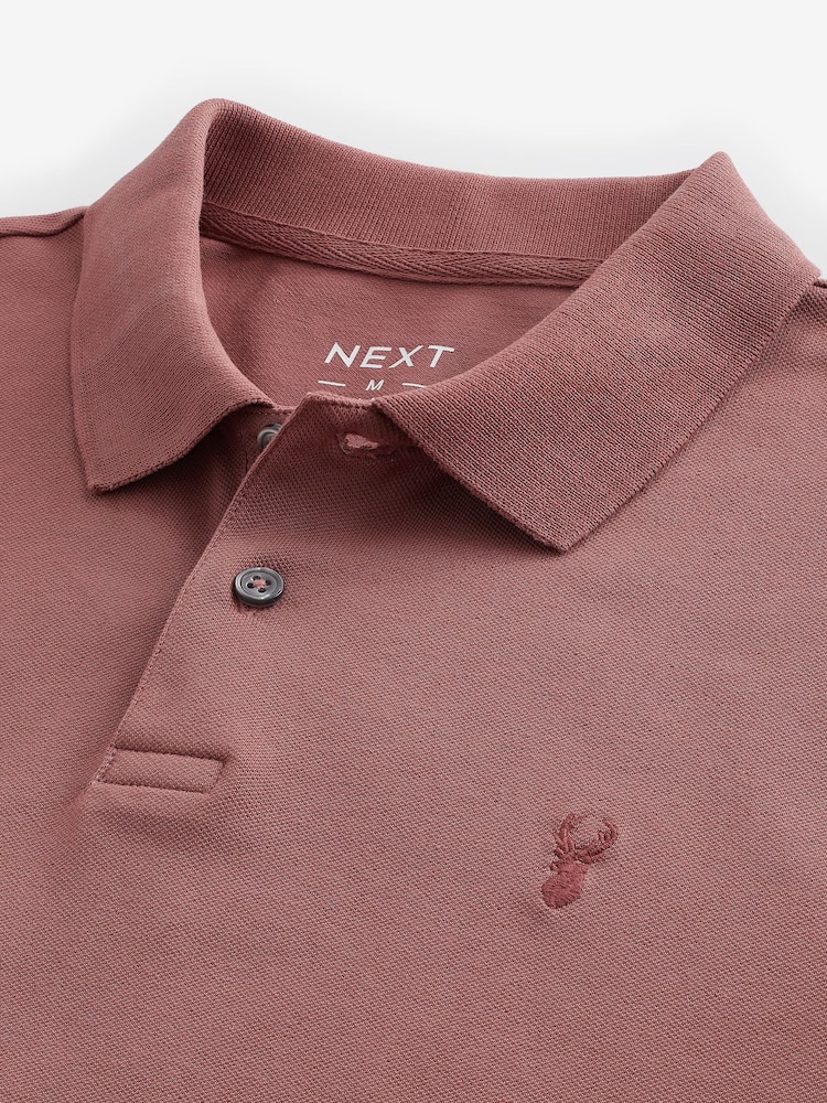 Pink Blush Regular Fit Short Sleeve Pique Polo Shirt - Image 8 of 8