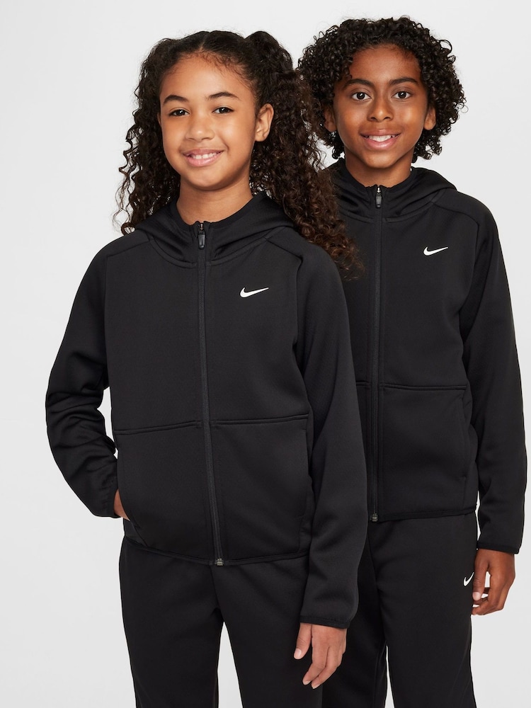 Nike Black Therma Fleece Winterized Full-Zip Training Hoodie - Image 1 of 8