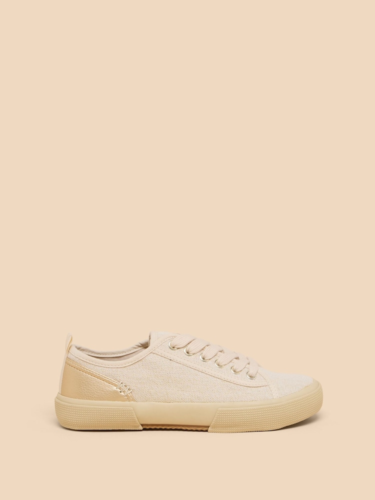 White Stuff Green/Blue Pippa Canvas Lace-Up Trainers - Image 1 of 4 White Stuff Green/Blue Pippa Canvas Lace-Up Trainers - Image 1 of 4