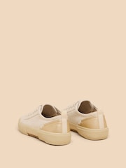White Stuff Green/Blue Pippa Canvas Lace-Up Trainers - Image 3 of 4