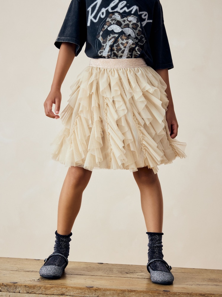 Cream Tiered Tulle Mesh Skirt (3-16yrs) - Image 1 of 9