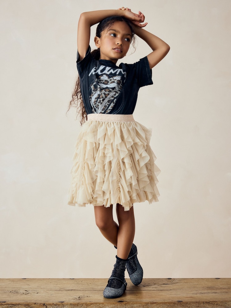 Cream Tiered Tulle Mesh Skirt (3-16yrs) - Image 2 of 9