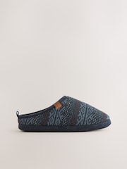 Navy Knitted Mule Slippers - Image 2 of 6