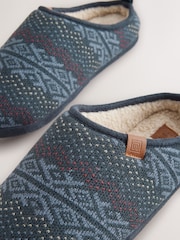 Navy Knitted Mule Slippers - Image 3 of 6