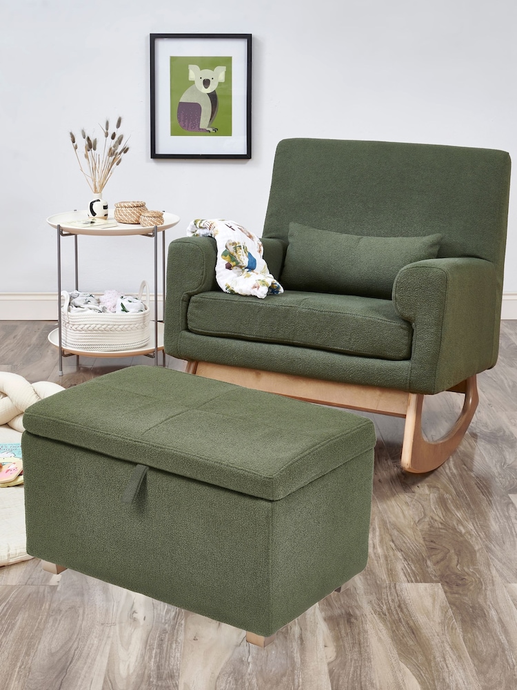 Gaia Baby Forest Green Nursing Rocking Chair with Footstool - Image 1 of 6