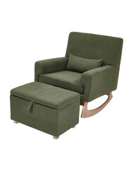 Gaia Baby Forest Green Nursing Rocking Chair with Footstool - Image 2 of 6