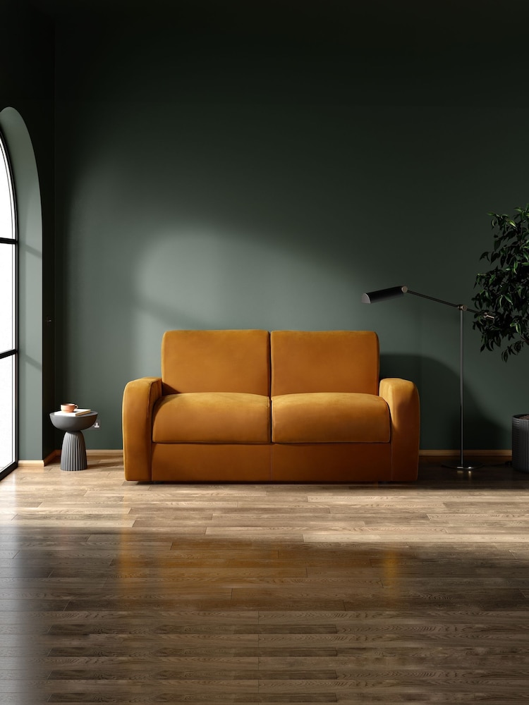 Jay-Be Luxe Velvet Saffron Yellow Deco 2 Seater Sofa Bed - Image 1 of 6
