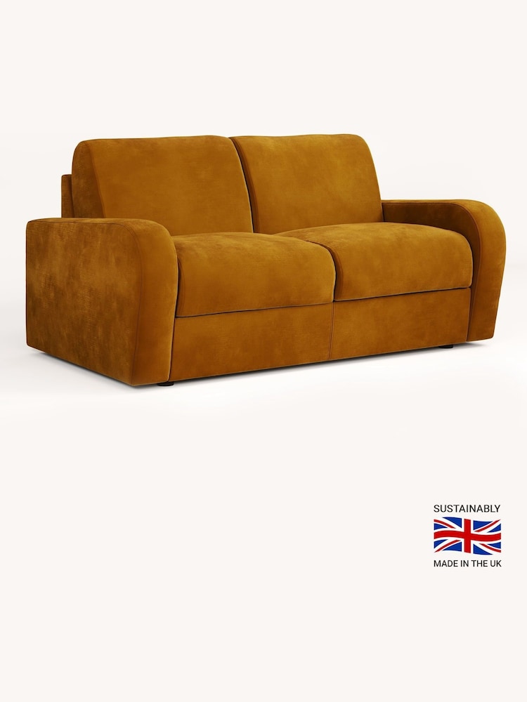 Jay-Be Luxe Velvet Saffron Yellow Deco 2 Seater Sofa Bed - Image 2 of 6