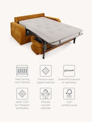 Jay-Be Luxe Velvet Saffron Yellow Deco 2 Seater Sofa Bed - Image 3 of 6