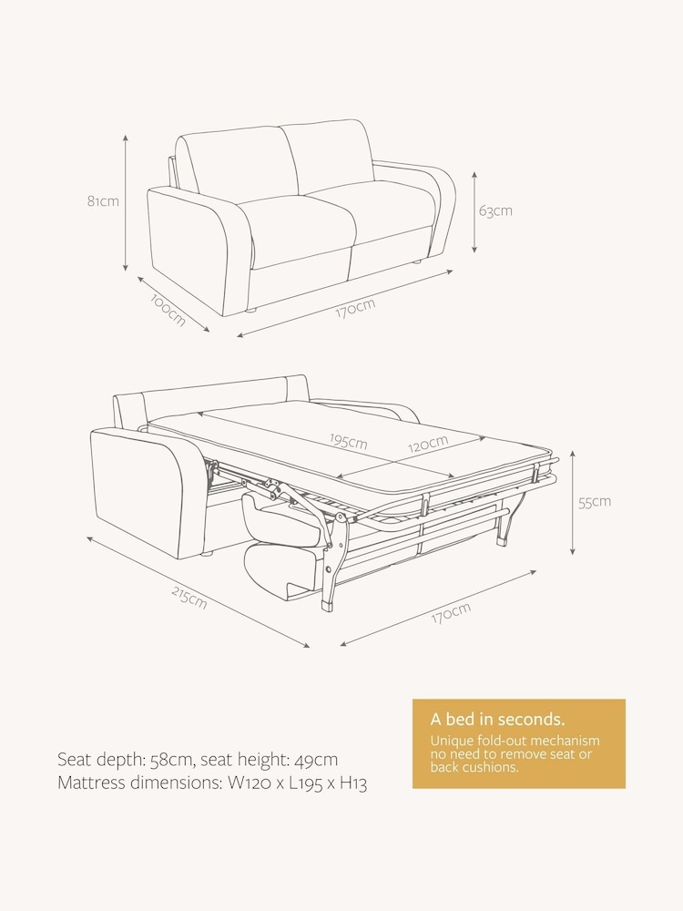 Jay-Be Luxe Velvet Saffron Yellow Deco 2 Seater Sofa Bed - Image 6 of 6