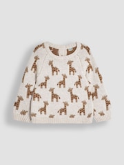JoJo Maman Bébé Natural Knitted Giraffe Jumper And Trouser Baby Set - Image 2 of 5