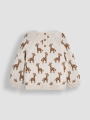 JoJo Maman Bébé Natural Knitted Giraffe Jumper And Trouser Baby Set - Image 3 of 5