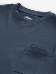 Темно-синий - Long Sleeve Garment Dye Heavyweight 100% Cotton T-Shirt - Image 6 of 7