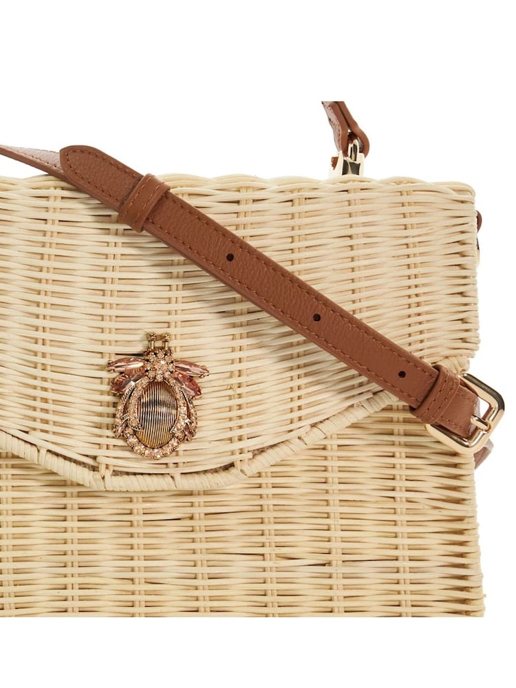 Dune London Natural Small Delliha Bug Wicker Grab Bag - Image 7 of 7