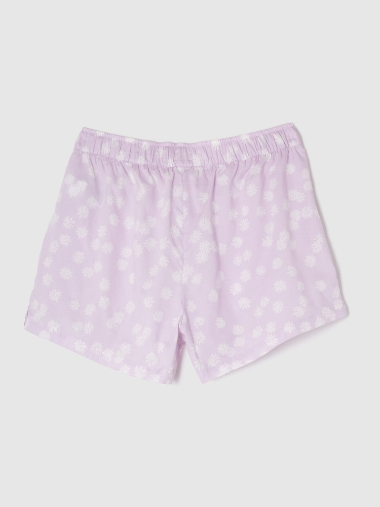 Gap Light Purple Cotton Poplin Print Pyjama Shorts - Image 2 of 2 Gap Light Purple Cotton Poplin Print Pyjama Shorts - Image 2 of 2