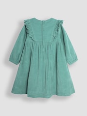 JoJo Maman Bébé Green Cord Smocked Frill Party Dress - Image 2 of 4