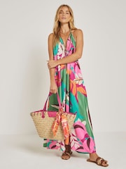 River Island Purple Tropical Maxi Dress - Image 1 of 5