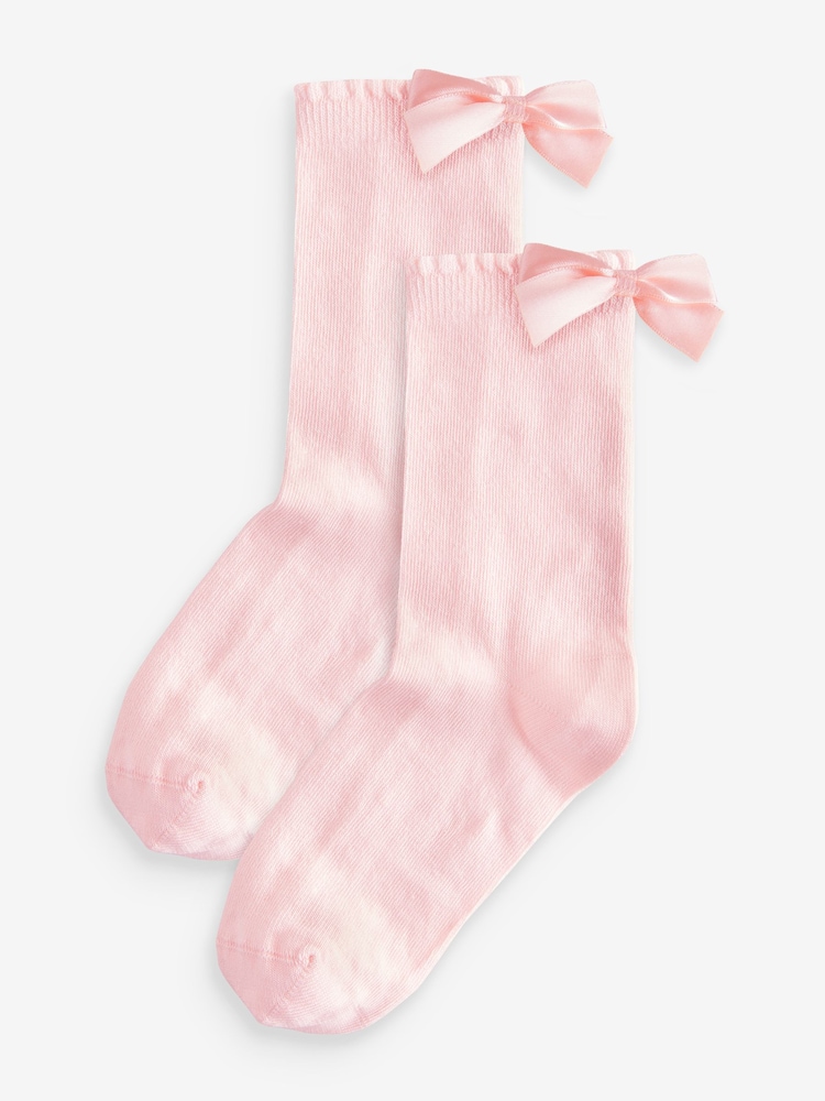 rožnata - Cotton Rich Bow Ankle School Socks 2 Pack - Slika 1 iz 4 rožnata - Cotton Rich Bow Ankle School Socks 2 Pack - Slika 1 iz 4