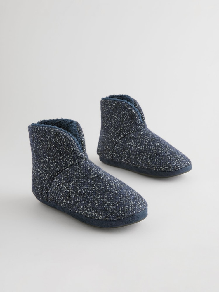 Marineblau - Bouclé-Boot-Hausschuhe - Bild 2 von 7 Marineblau - Bouclé-Boot-Hausschuhe - Bild 2 von 7