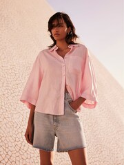 Mint Velvet Pink 100% Linen Shirt - Image 1 of 4