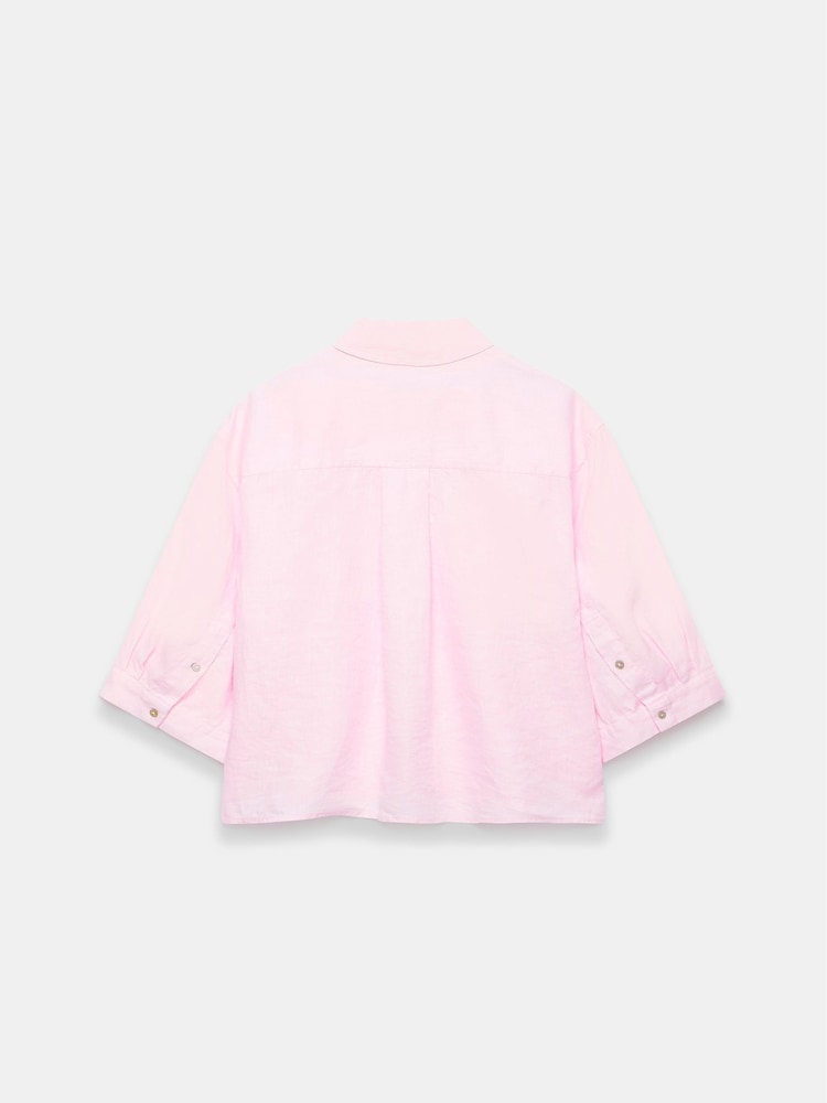 Mint Velvet Pink 100% Linen Shirt - Image 4 of 4 Mint Velvet Pink 100% Linen Shirt - Image 4 of 4