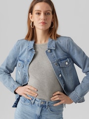 VERO MODA Blue Relaxed Fit Denim Jacket - Image 1 of 5