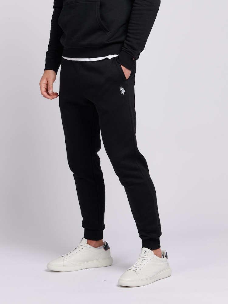 U.S. Polo Assn. Black Mens Classic Fit Double Horsemen Joggers - Image 1 of 6