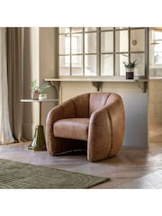 Gallery Home Tan Brown Codie Leather Armchair - Image 1 of 6
