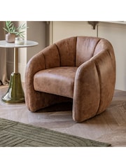 Gallery Home Tan Brown Codie Leather Armchair - Image 2 of 6