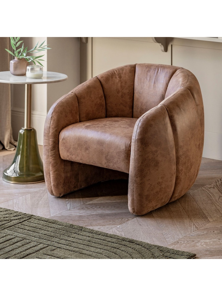 Gallery Home Tan Brown Codie Leather Armchair - Image 2 of 6