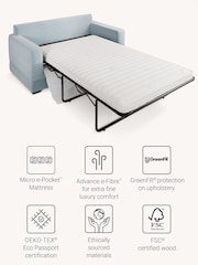 Jay-Be Brushed Twill Sky Blue Urban 2 Seater Sofa Bed - Image 3 of 6
