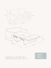 Jay-Be Brushed Twill Sky Blue Urban 2 Seater Sofa Bed - Image 6 of 6
