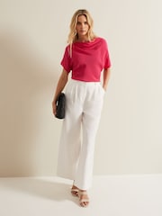 Phase Eight Pink Cheryl Cowl Neck Woven Front Top - Image 3 of 7