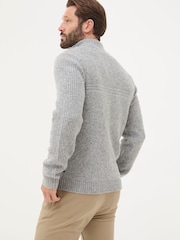 FatFace Calder Grey Half Neck Jumper - Image 2 of 5