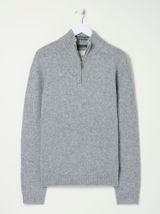 FatFace Calder Grey Half Neck Jumper - Image 5 of 5